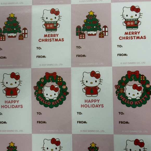 Hello kitty x Christmas gift tag stickers RARE LIMITED EDITION 100 each - Picture 4 of 6